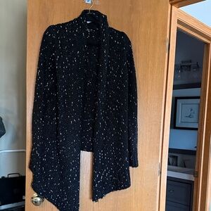Kensie Black and White Speckled Cardigan